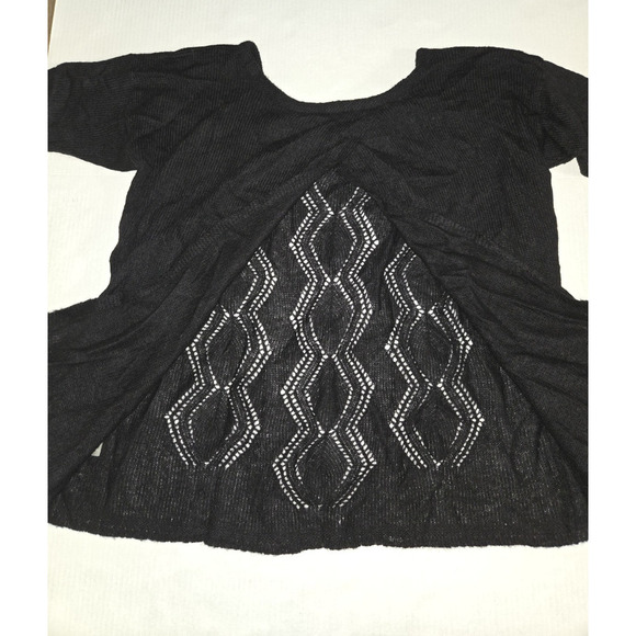 Womens Peruvian Connection Peru Size Large Black Alpaca Sweater Open Back AH14-1 - Picture 2 of 10